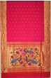 Paithani Silk Butta Pink Saree With Triple Muniya Border