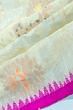 Ponduru Handspun Cotton All Over Jamdani Cream Saree