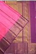 Kanchipuram Silk Twill Plain Pink Saree