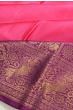 Kanchipuram Silk Twill Plain Pink Saree