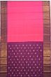 Kanchipuram Silk Twill Plain Pink Saree