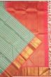 Kanchipuram Silk Checks And Butta Sea Green Saree