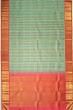 Kanchipuram Silk Checks And Butta Sea Green Saree