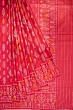 Banarasi Silk Jamdani Butta Red And Pink Saree