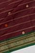 Chettinad Cotton Horizontal Lines And Butta Maroon Saree