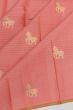 Classic Kanchipuram Silk Horizontal Lines And Butta Pink Saree