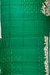 Tussar Embroidery Butta Bottle Green Saree