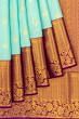 Taranga Kanchi Silk Checks And Butta Sky Blue Saree