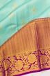 Taranga Kanchi Silk Checks And Butta Sky Blue Saree