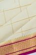 Mysore Silk Checks Off White Saree