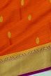 Mysore Silk Horizontal Lines And Butta Orange Saree