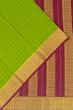 Mysore Silk Checks Green Saree