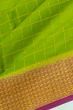 Mysore Silk Checks Green Saree