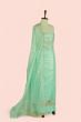 Organza Tissue Butta Sea Green Salwar Suit Set