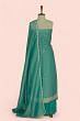 Organza Crushed Butta Sea Green Salwar Suit Set