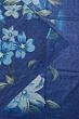 Satin Floral Printed Royal Blue Saree