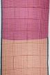 Tussar Checks Half And Half Brown And Pink Saree