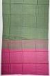 Tussar Vertical Lines Half And Half Green Saree