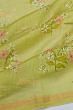 Chanderi Cotton Floral Printed Pista Green Saree