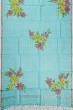 Organza Floral Printed Sky Blue Saree With Sequin Work