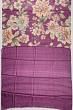 Tussar Floral Printed Purple Saree