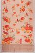 Chanderi Cotton Floral Printed Peach Saree