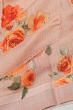 Chanderi Cotton Floral Printed Peach Saree