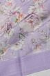 Chanderi Cotton Floral Printed Lavender Saree