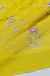 Chanderi Cotton Floral Printed Lemon Yellow Saree