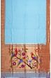 Paithani Silk Butta Sky Blue Saree With Muniya Border