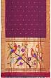 Paithani Silk Butta Purple Saree With Muniya Border