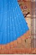 Paithani Silk Butta Blue Saree With Muniya Border