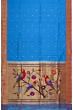 Paithani Silk Butta Blue Saree With Muniya Border