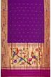 Paithani Silk Butta Violet Saree With Akruthi Border