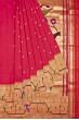 Paithani Silk Butta Redish Pink Saree With Akruthi Border