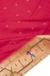 Paithani Silk Butta Redish Pink Saree With Akruthi Border