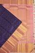 Kanchipuram Silk Brocade Dark Blue Saree