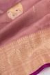 Classic Kanchipuram Kora Organza Butta Lilac Saree