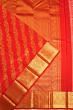 Kanchipuram Silk Leheriya Jaal Red Saree