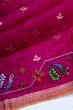 Pure Tussar Butta Rani Pink Saree With Embroidery