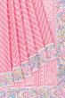 Rajkot Patola Silk Ikat Baby Pink Saree With Attached Kantha Work