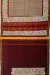 Rajkot Patola Silk Ikat Grey Saree With Embroidery Patch border