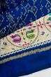 Rajkot Patola Silk Ikat Royal Blue Saree With Embroidery Border