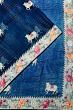 Organza Pichwai Embroidery Butta Dark Blue Saree