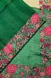 Organza Horizontal Lines Half And Half Cream And Green Saree