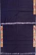 Kanchipuram Silk Lines Dark Blue Saree With Embroidery Border