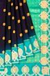 Kanchipuram Silk Butta Dark Blue Saree With Embroidery Border