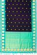 Kanchipuram Silk Butta Dark Blue Saree With Embroidery Border