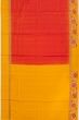 Kanchipuram Silk Brocade Orange Saree With Embroidery Border