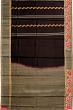 Kanchipuram Silk Lines Black Saree With Embroidery Border